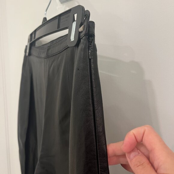 1990's Vintage Claude Montana Pieced Black Leather Pants Italy Size 40 MINT - Picture 9 of 13